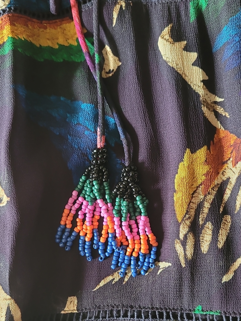 Farm Rio Black Macaws Flight Ankle Dress - Picture 11 of 16